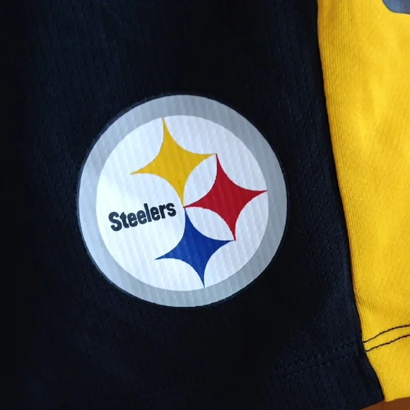 NFL Black and Yellow Athletic Shorts with Sporty Stripes - Picture 3 of 7